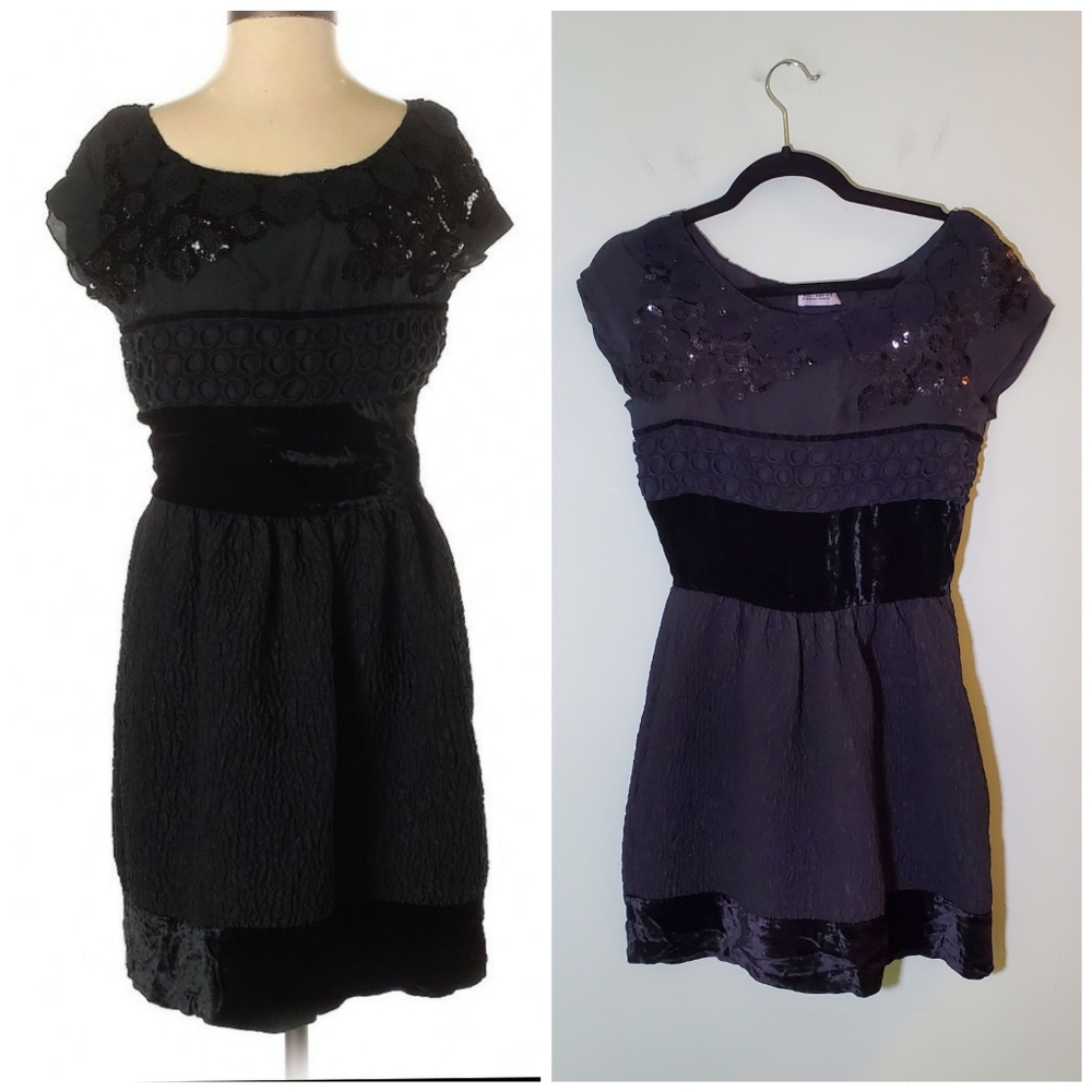 Philosophy di Alberta Ferretti Chic Embellished Knee-Length Black Dress – Size 4